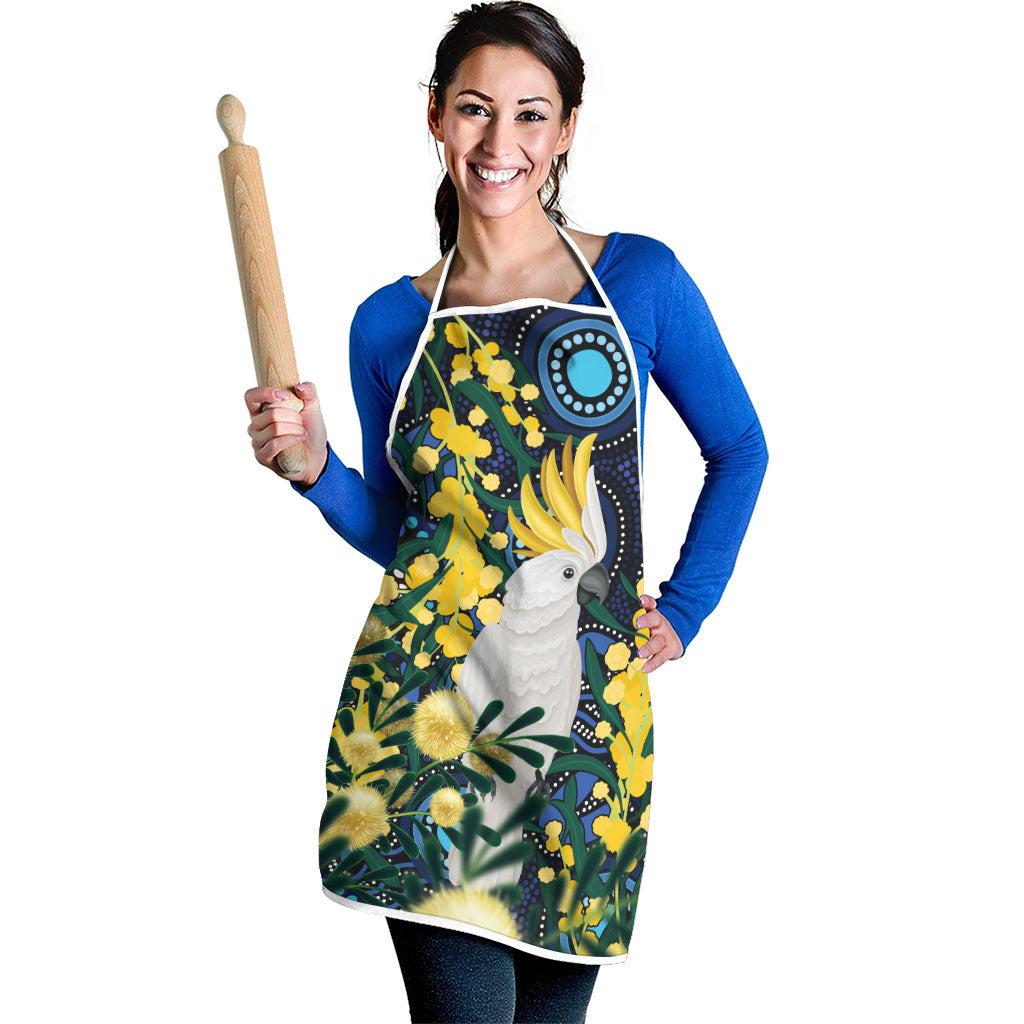 Australia Golden Wattle Apron Aussie Cockatoo Aboriginal Art