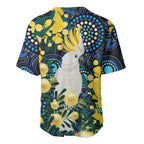 Australia Golden Wattle Baseball Jersey Aussie Cockatoo Aboriginal Art