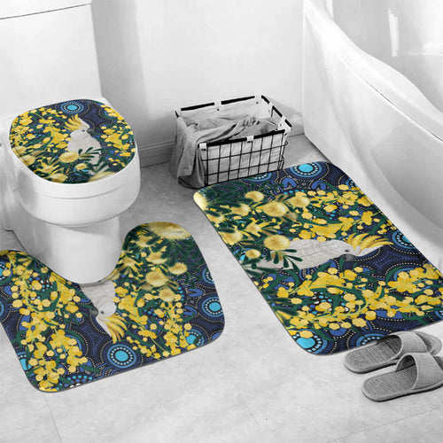 Australia Golden Wattle Bathroom Set Aussie Cockatoo Aboriginal Art