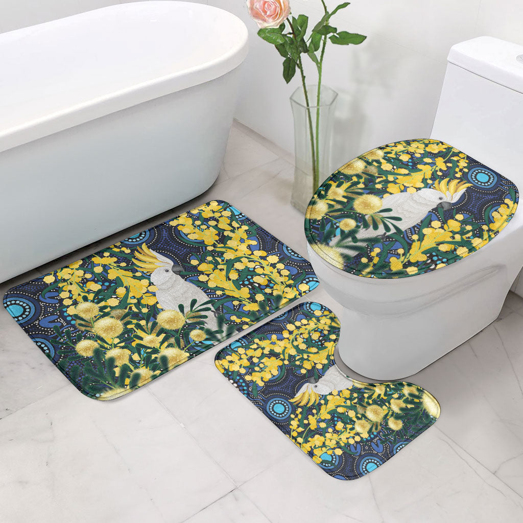 Australia Golden Wattle Bathroom Set Aussie Cockatoo Aboriginal Art