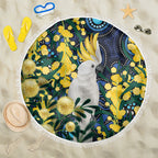 Australia Golden Wattle Beach Blanket Aussie Cockatoo Aboriginal Art