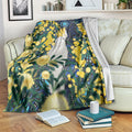 Australia Golden Wattle Blanket Aussie Cockatoo Aboriginal Art