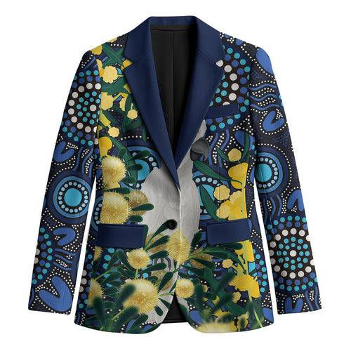 Australia Golden Wattle Blazer Aussie Cockatoo Aboriginal Art