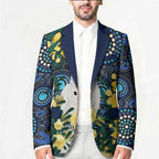 Australia Golden Wattle Blazer Aussie Cockatoo Aboriginal Art
