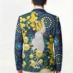 Australia Golden Wattle Blazer Aussie Cockatoo Aboriginal Art