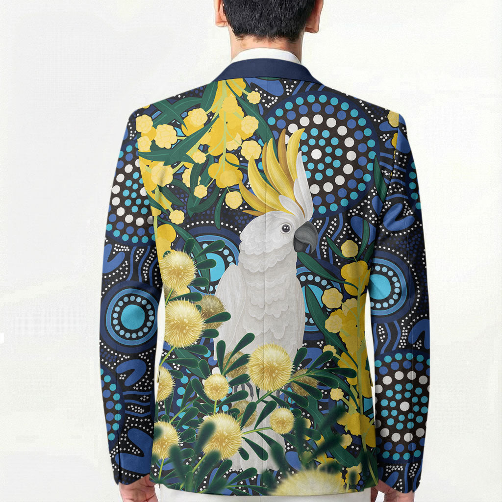 Australia Golden Wattle Blazer Aussie Cockatoo Aboriginal Art