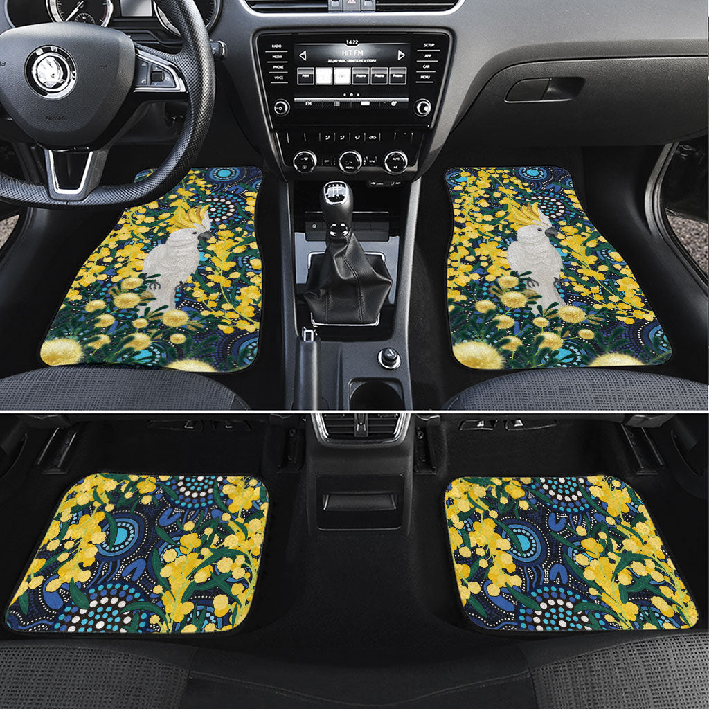 Australia Golden Wattle Car Mats Aussie Cockatoo Aboriginal Art