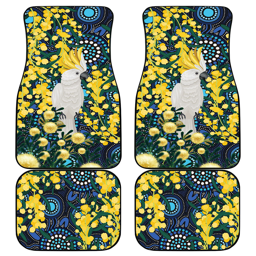 Australia Golden Wattle Car Mats Aussie Cockatoo Aboriginal Art