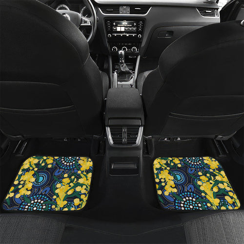 Australia Golden Wattle Car Mats Aussie Cockatoo Aboriginal Art