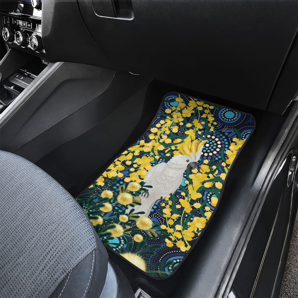 Australia Golden Wattle Car Mats Aussie Cockatoo Aboriginal Art