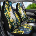 Australia Golden Wattle Car Seat Cover Aussie Cockatoo Aboriginal Art