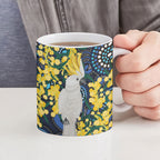 Australia Golden Wattle Ceramic Mug Aussie Cockatoo Aboriginal Art