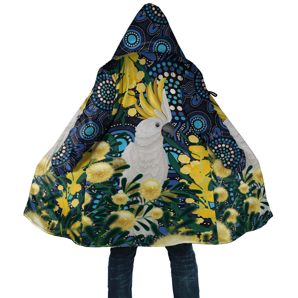 Australia Golden Wattle Cloak Aussie Cockatoo Aboriginal Art