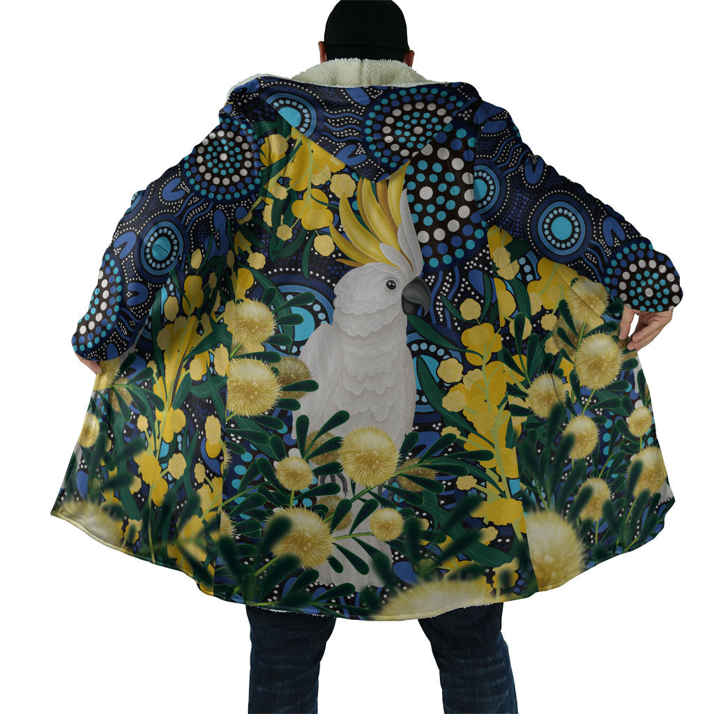 Australia Golden Wattle Cloak Aussie Cockatoo Aboriginal Art