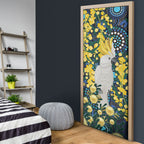 Australia Golden Wattle Door Cover Aussie Cockatoo Aboriginal Art