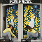 Australia Golden Wattle Door Cover Aussie Cockatoo Aboriginal Art