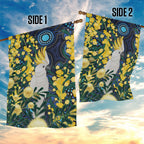 Australia Golden Wattle Garden Flag Aussie Cockatoo Aboriginal Art