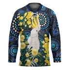 Australia Golden Wattle Hockey Jersey Aussie Cockatoo Aboriginal Art
