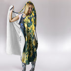 Australia Golden Wattle Hooded Blanket Aussie Cockatoo Aboriginal Art