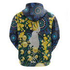 Australia Golden Wattle Hoodie Aussie Cockatoo Aboriginal Art