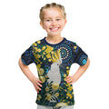 Australia Golden Wattle Kid T Shirt Aussie Cockatoo Aboriginal Art