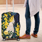 Australia Golden Wattle Luggage Cover Aussie Cockatoo Aboriginal Art
