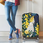 Australia Golden Wattle Luggage Cover Aussie Cockatoo Aboriginal Art