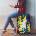 Australia Golden Wattle Luggage Cover Aussie Cockatoo Aboriginal Art