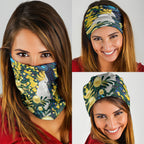 Australia Golden Wattle Neck Gaiter Aussie Cockatoo Aboriginal Art