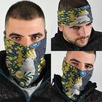 Australia Golden Wattle Neck Gaiter Aussie Cockatoo Aboriginal Art