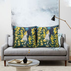 Australia Golden Wattle Pillow Cover Aussie Cockatoo Aboriginal Art