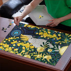 Australia Golden Wattle Puzzle Aussie Cockatoo Aboriginal Art