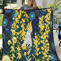 Australia Golden Wattle Quilt Aussie Cockatoo Aboriginal Art