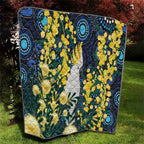 Australia Golden Wattle Quilt Aussie Cockatoo Aboriginal Art