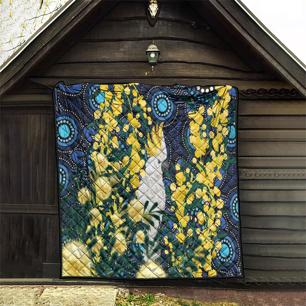 Australia Golden Wattle Quilt Aussie Cockatoo Aboriginal Art