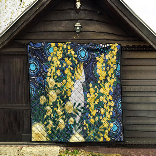 Australia Golden Wattle Quilt Aussie Cockatoo Aboriginal Art