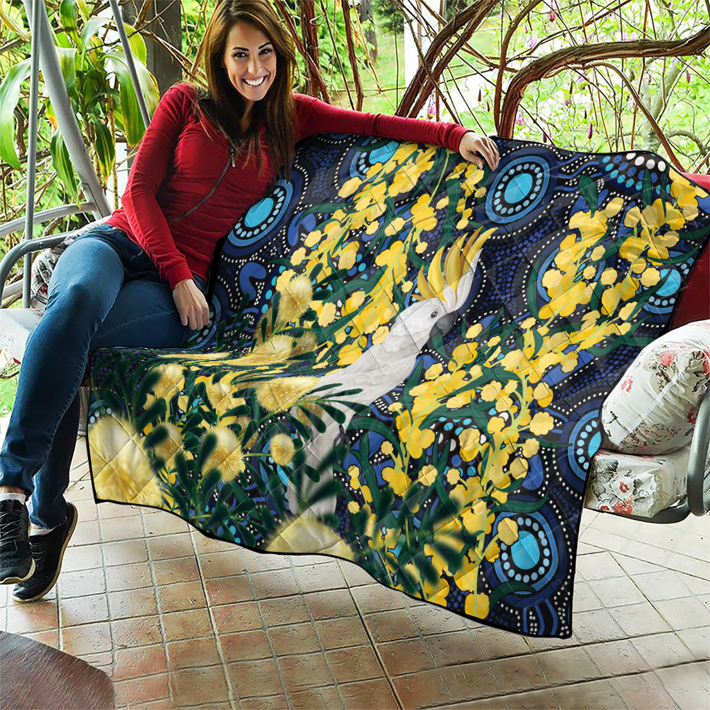 Australia Golden Wattle Quilt Aussie Cockatoo Aboriginal Art