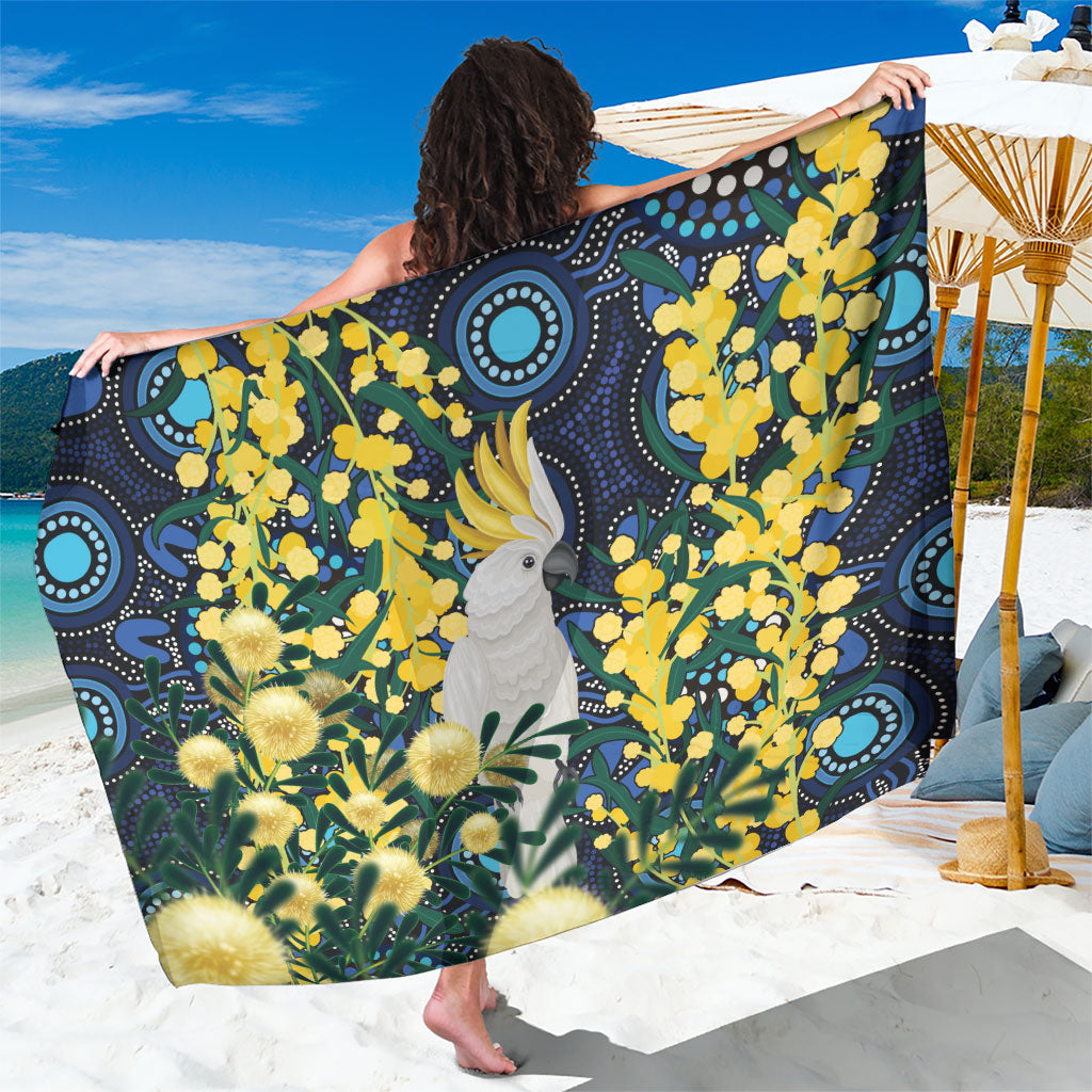 Australia Golden Wattle Sarong Aussie Cockatoo Aboriginal Art
