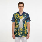Australia Golden Wattle Scrub Top Aussie Cockatoo Aboriginal Art