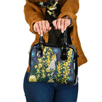 Australia Golden Wattle Shoulder Handbag Aussie Cockatoo Aboriginal Art