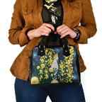 Australia Golden Wattle Shoulder Handbag Aussie Cockatoo Aboriginal Art