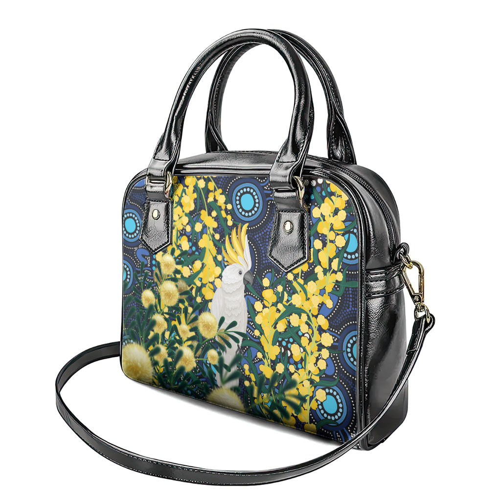 Australia Golden Wattle Shoulder Handbag Aussie Cockatoo Aboriginal Art