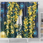 Australia Golden Wattle Shower Curtain Aussie Cockatoo Aboriginal Art
