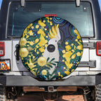 Australia Golden Wattle Spare Tire Cover Aussie Cockatoo Aboriginal Art