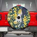 Australia Golden Wattle Spare Tire Cover Aussie Cockatoo Aboriginal Art