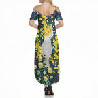Australia Golden Wattle Summer Maxi Dress Aussie Cockatoo Aboriginal Art