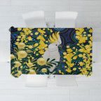 Australia Golden Wattle Tablecloth Aussie Cockatoo Aboriginal Art