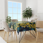 Australia Golden Wattle Tablecloth Aussie Cockatoo Aboriginal Art