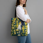 Australia Golden Wattle Tote Bag Aussie Cockatoo Aboriginal Art