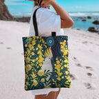Australia Golden Wattle Tote Bag Aussie Cockatoo Aboriginal Art